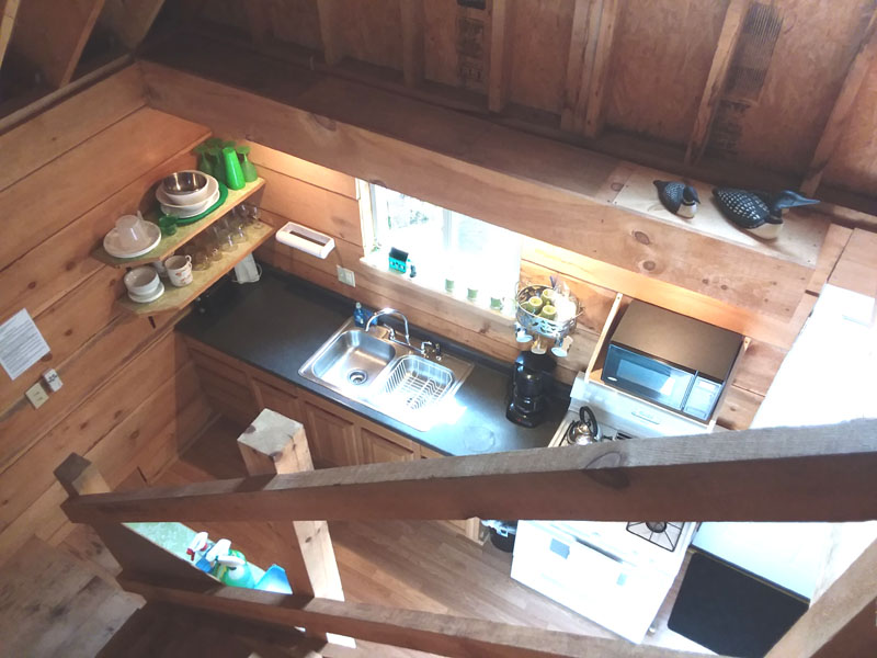Loft Stairs - Lakeview Cabin